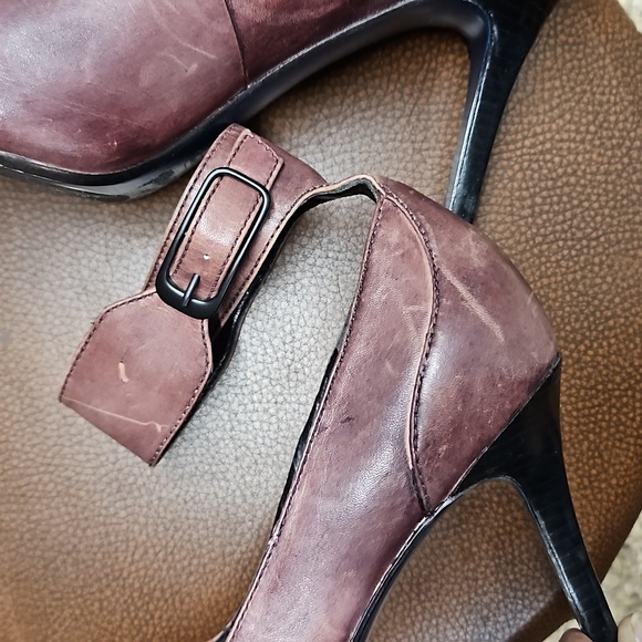 Maria Sharapova for cole haan air Alexa heels Distressed Purple Leather Size 7.5 - Picture 6 of 11